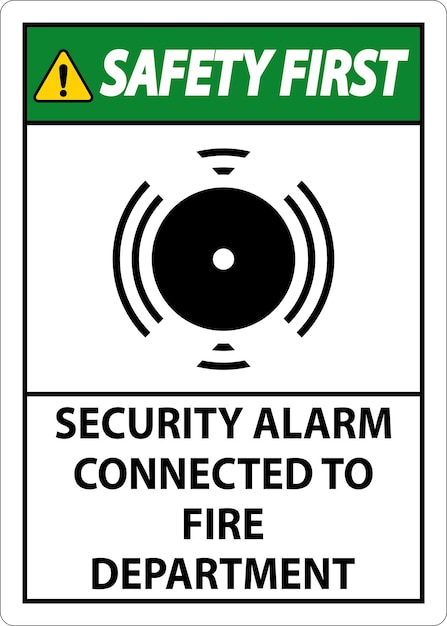 Señal de alarma de seguridad Alarma de seguridad conectada al departamento de bomberos