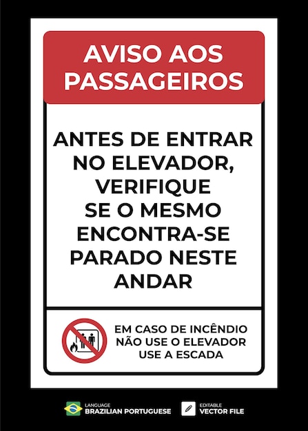 Señal de ascensor para la atención de los pasajeros