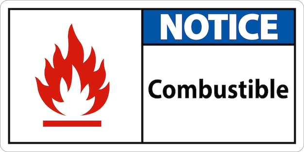 Señal de aviso combustible en fondo blanco