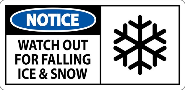 Señal de aviso Cuidado con la caída de hielo y nieve