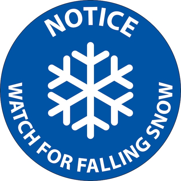 Señal de aviso Cuidado con la nieve que cae