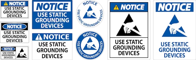 Señal de aviso de uso de dispositivos de puesta a tierra estática