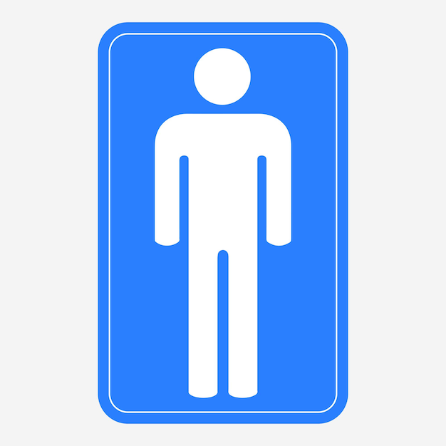 señal de baño masculino