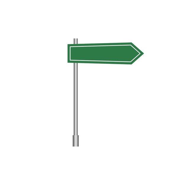 Señal de carretera aislada Fondo blanco flecha verde tráfico Ilustración vectorial