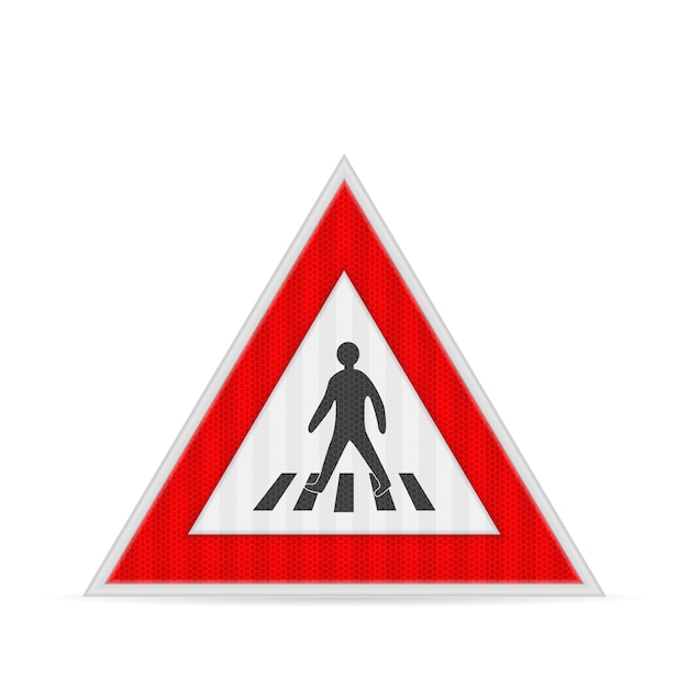 Vector señal de carretera para el cruce de peatones