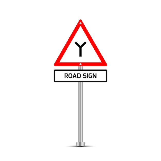 Señal de carretera internacional cruce Y sobre fondo blanco