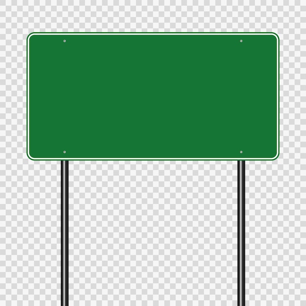 señal de carretera tablero verde en el fondo transparente ilustración vectorial