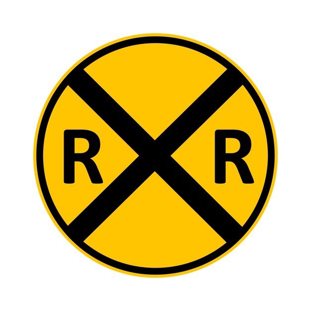 Señal de cruce ferroviario Reduce la velocidad y prepárate para detenerte antes de cruzar si es necesario Señal de advertencia
