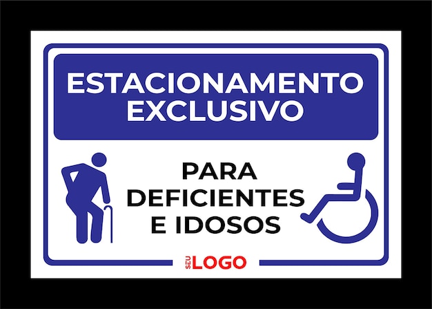 Señal de estacionamiento exclusivo para discapacitados y ancianos