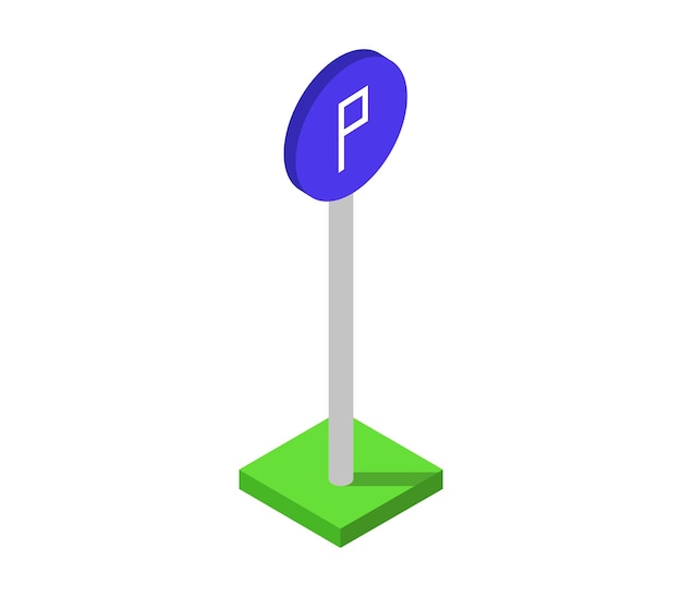 Vector señal de estacionamiento isométrica