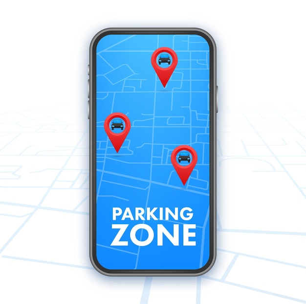 Señal de estacionamiento Pin de mapa de zona de estacionamiento Señal de carretera de la calle Icono de estacionamiento Ilustración de stock vectorial
