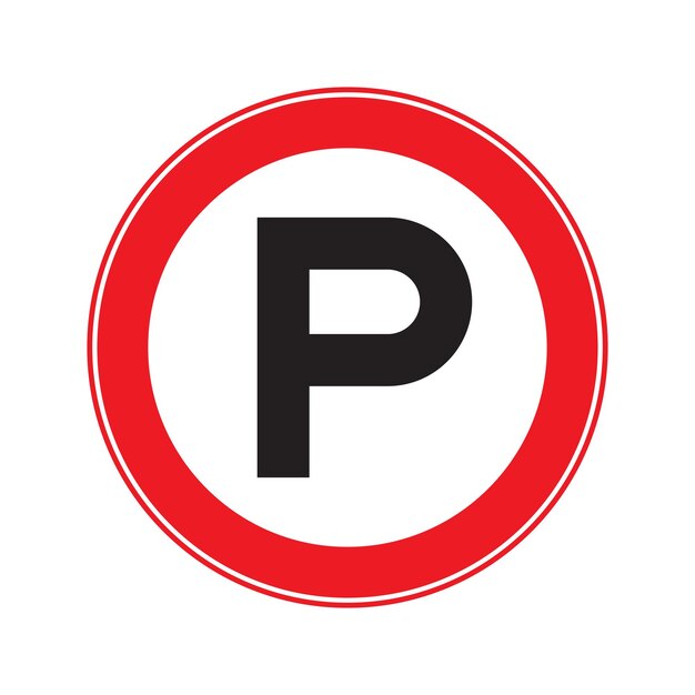 Señal de estacionamiento vectorial aislado en blanco