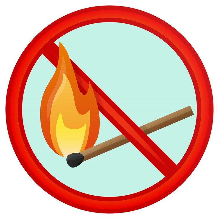Vector sin señal de fuego señal prohibido rojo con el fuego