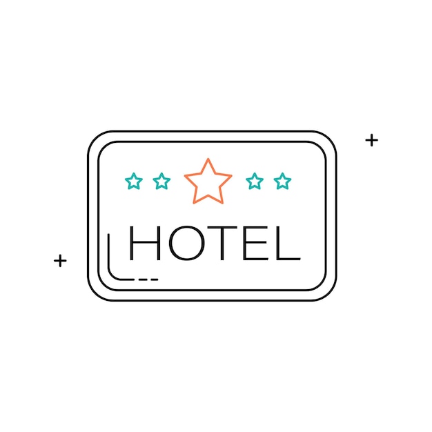 Señal de hospitalidad Hotel Señalización de hotel Logotipo del hotel Señal de alojamiento Iconos de hospitalidad Entrada del hotel Diseño de íconos vectoriales