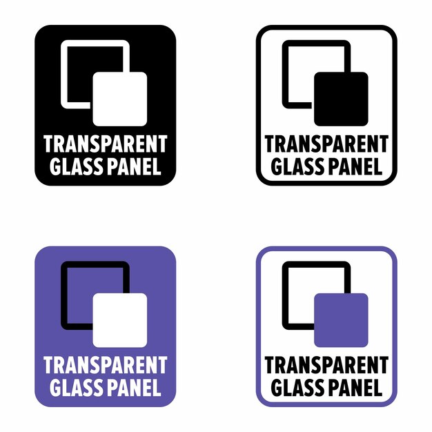Señal de información de hoja brillante de plástico transparente de panel de vidrio transparente