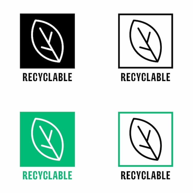 Señal de información de objetos y materiales reutilizables reciclables.