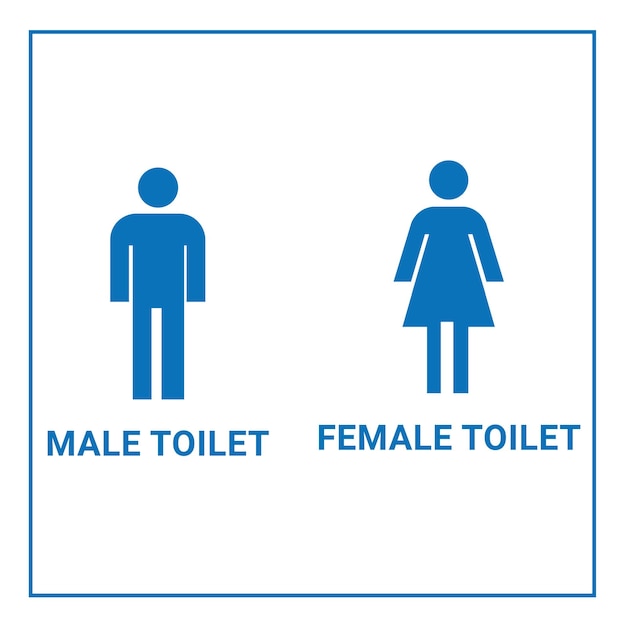 Señal de inodoro masculino y femenino