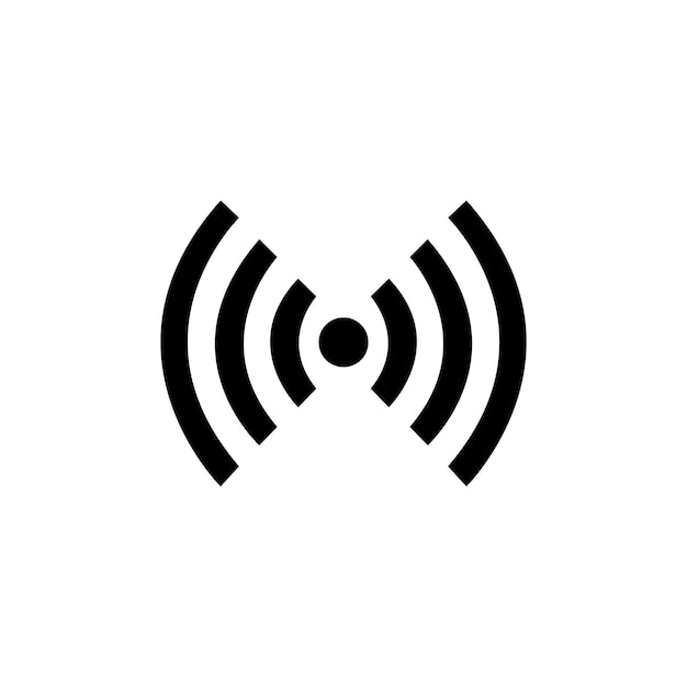 Señal de internet inalámbrica wifi o icono plano de conexión de punto de acceso isp para