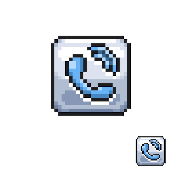 señal de llamada telefónica en estilo pixel art