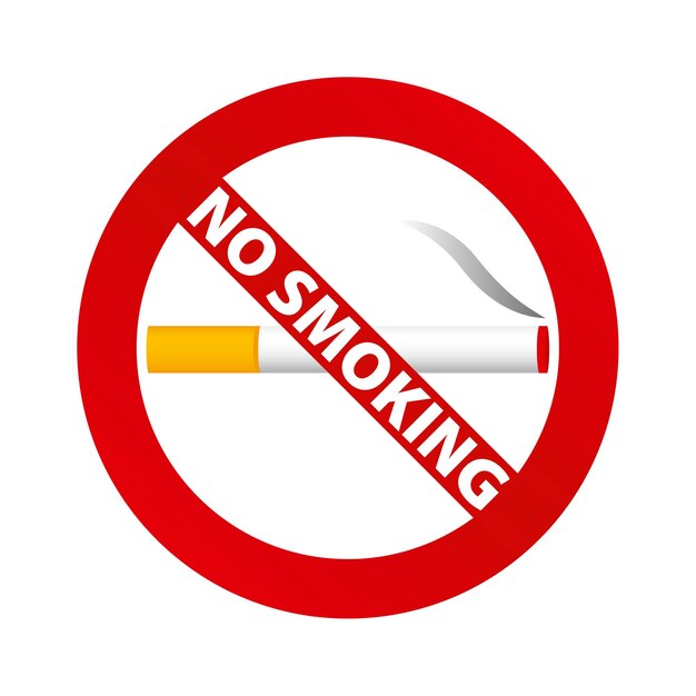 Señal de no fumar. Ilustración de vector.