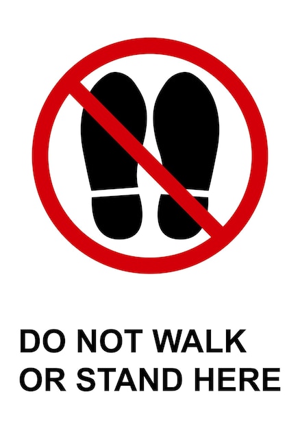 Señal no pisar Señal no caminar Zonas con superficies frágiles como el plástico de vidrio