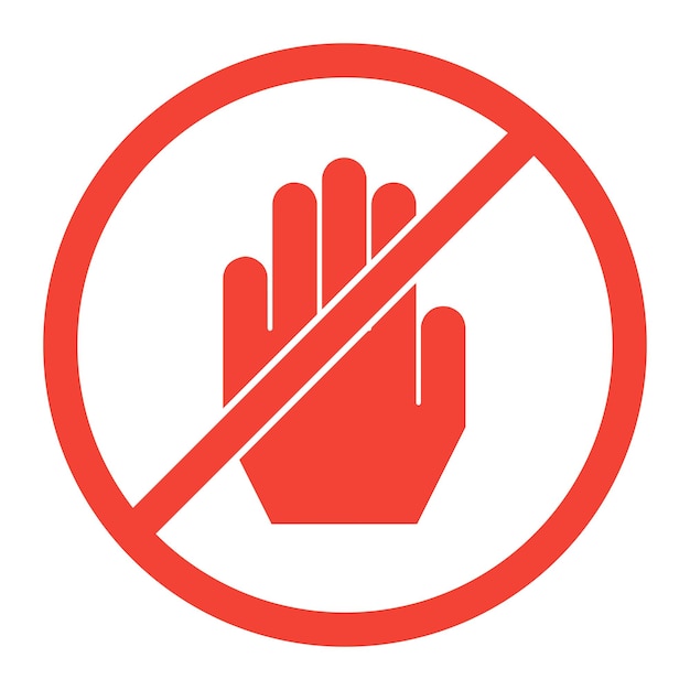 señal de parada de la mano