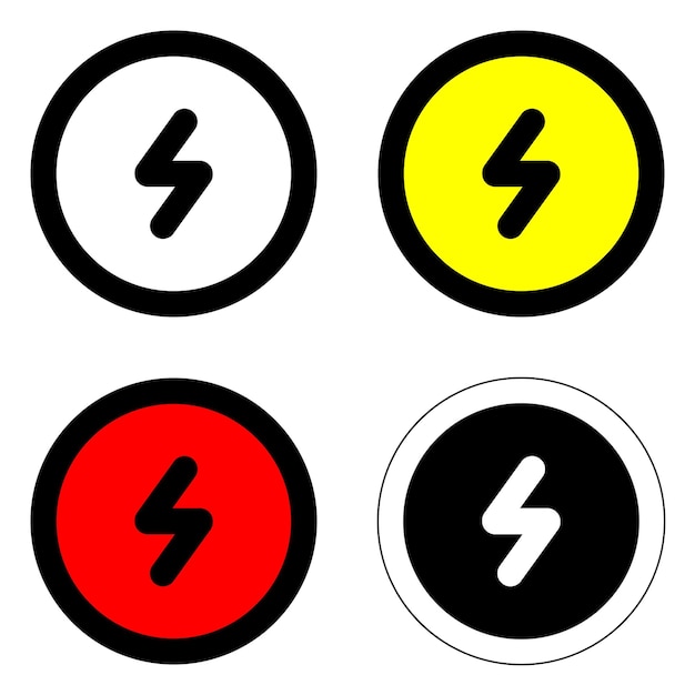 señal de peligro de alto voltaje del círculo icono de advertencia de alerta eléctrica vector diseño plano aislado