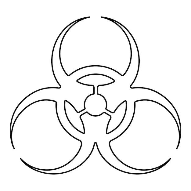 Señal de peligro biológico Símbolo de advertencia Símbolo de croquis para un laboratorio Consta de cuatro círculos