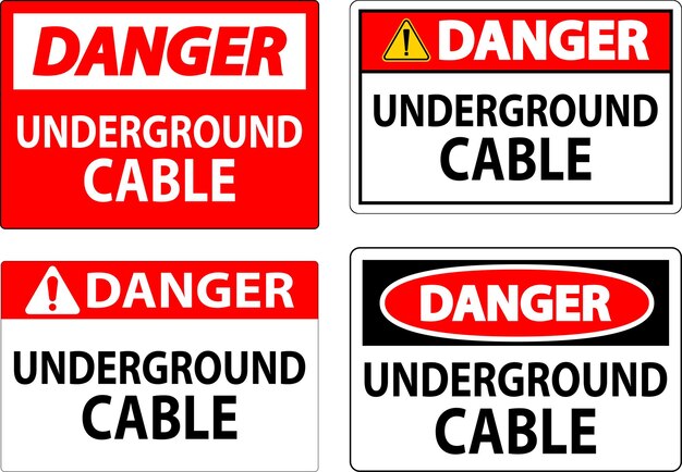 Señal de peligro para el cable subterráneo