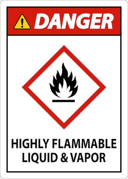 Señal de peligro de líquidos y vapores altamente inflamables del SGAE