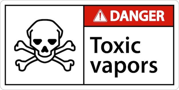 Señal de peligro de vapores tóxicos en un fondo blanco