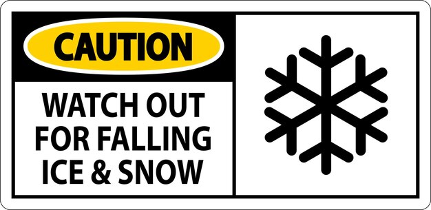 Señal de precaución Cuidado con la caída de hielo y nieve