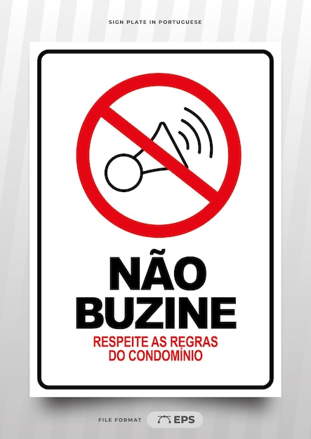 Señal de precaución: no tocar la bocina en portugués brasileño