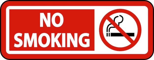 Señal de prohibición de fumar en fondo blanco
