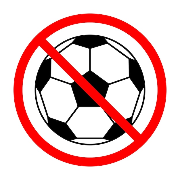 Señal de prohibición de fútbol Está prohibido el balón de fútbol