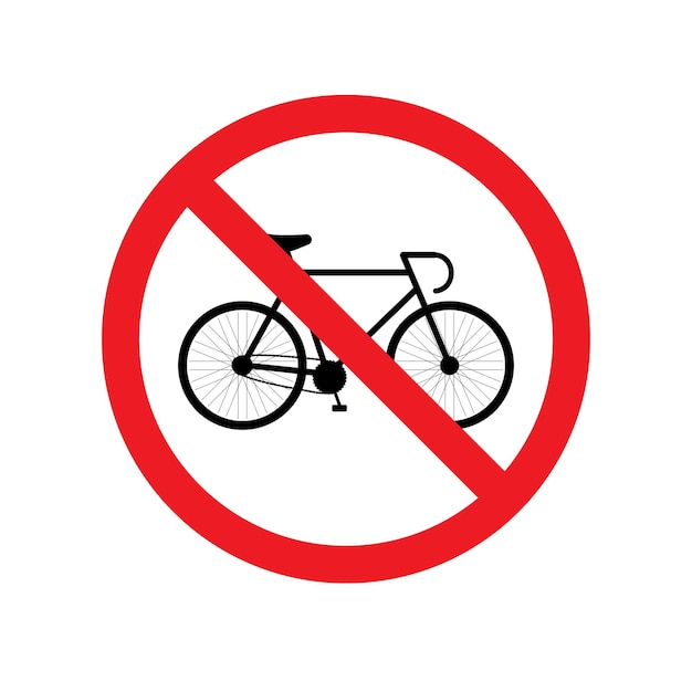 Vector señal prohibida de bicicleta vectorial