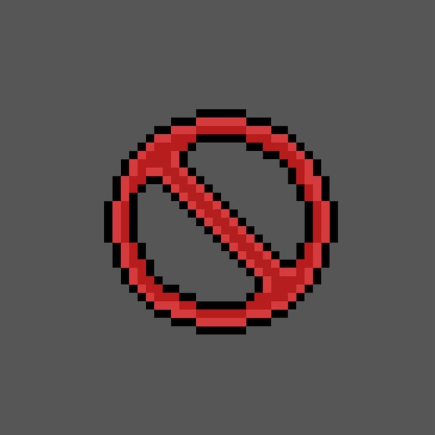 Señal prohibida en estilo pixel art
