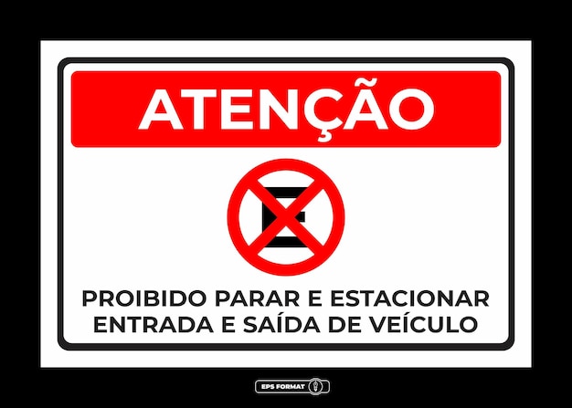 Vector señal prohibida la parada y estacionamiento en la entrada salida y entrada de vehículos