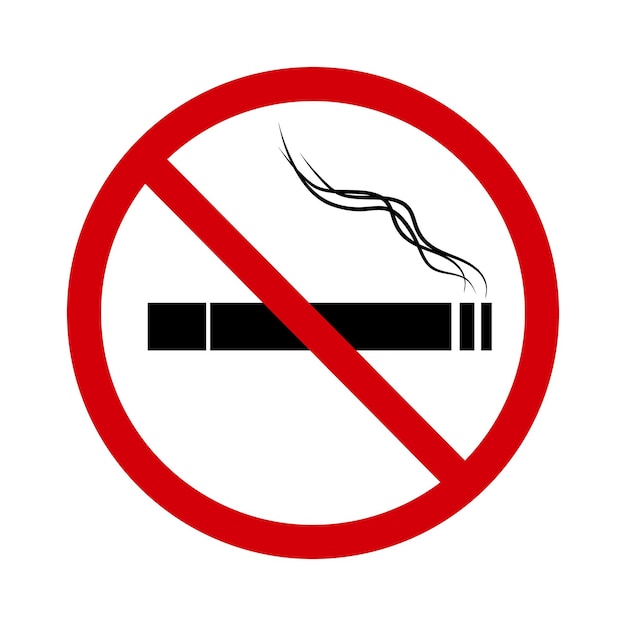 Vector señal de prohibido fumar señal de prohibido fumar redonda roja señal de prohibición humo de cigarrillo