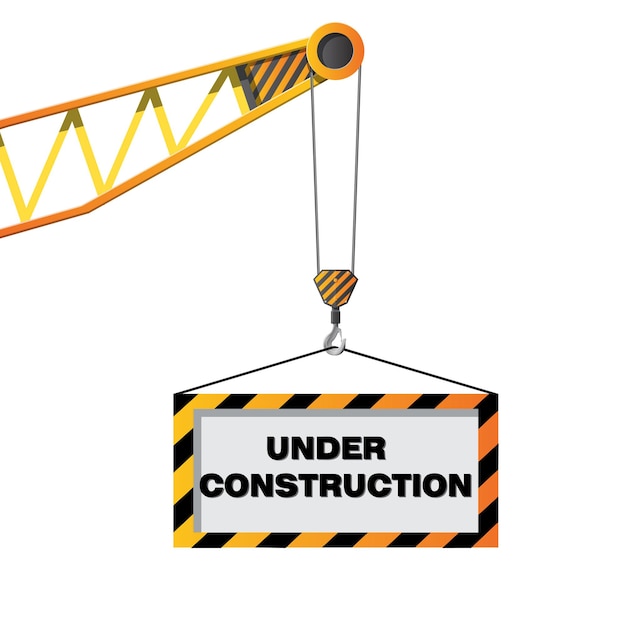 Señal de retención de la grúa de construcción