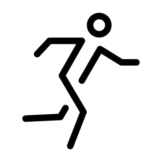 Señal de salida de emergencia Hombre corriendo y señal de puerta de salida Hombre corriendo en icono lineal Hombre corriendo