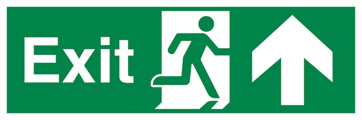 Vector señal de salida de fuego hombre corredor