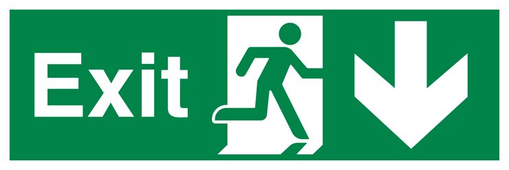 Vector señal de salida de fuego hombre corredor