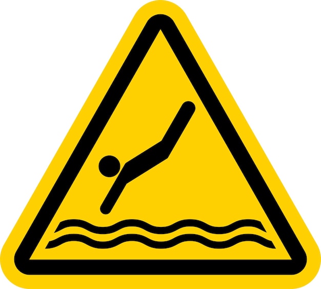 Señal de seguridad Área de buceo de agua de precaución