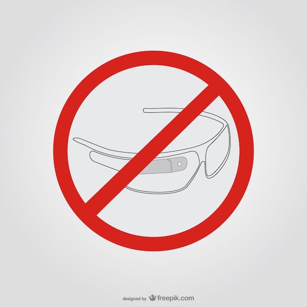 Vector señal de stop de gafas