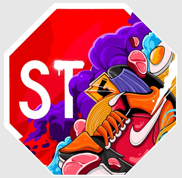 Señal de stop roja