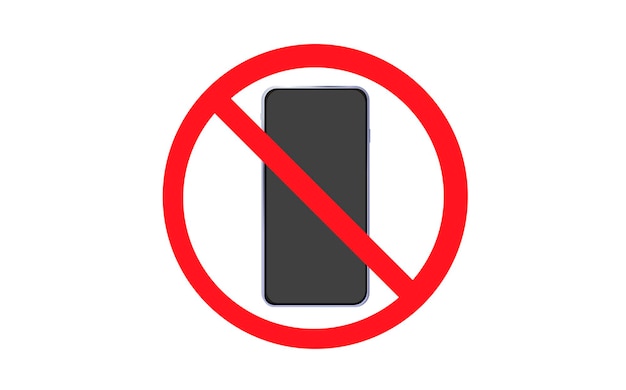 Sin señal de teléfono Sin icono de hablar y llamar Prohibición de teléfono celular Ilustración vectorial