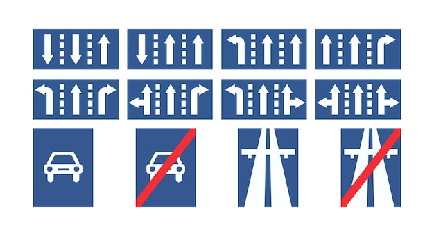 señal de tráfico autopista colección de señales de tráfico icono de señal de tráfico Vector señal de tráfico azul
