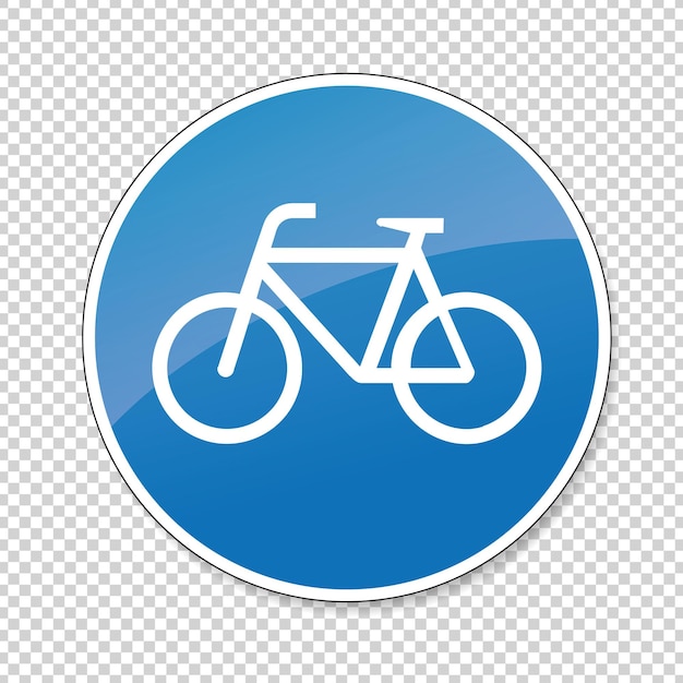 Señal de tráfico carril bici Señal alemana para carril bici en fondo transparente comprobado Ilustración vectorial Eps 10 archivo vectorial
