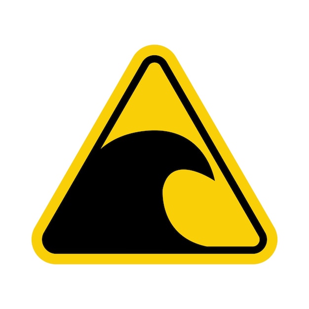 Señal de tsunami Señal de advertencia de tsunami Señal triangular amarilla Cuidado con las olas grandes Advertencia de tormenta Detener